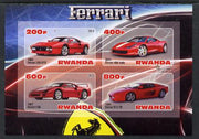 Rwanda 2013 Ferrari Cars #1 imperf sheetlet containing 4 values unmounted mint