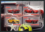 Rwanda 2013 Ferrari Cars #2 perf sheetlet containing 4 values unmounted mint