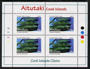 Cook Islands - Aitutaki 2013 Clams #1 perf sheetlet containing 4 x 10c values unmounted mint