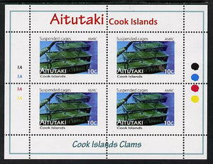 Cook Islands - Aitutaki 2013 Clams #1 perf sheetlet containing 4 x 10c values unmounted mint
