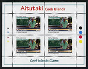 Cook Islands - Aitutaki 2013 Clams #2 perf sheetlet containing 4 x 20c values unmounted mint