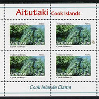 Cook Islands - Aitutaki 2013 Clams #6 perf sheetlet containing 4 x $1.20 values unmounted mint