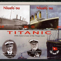 Tonga - Niuafo'ou 2012 Titanic perf sheetlet containing 2 values unmounted mint