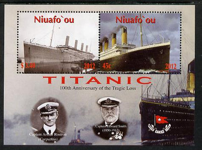 Tonga - Niuafo'ou 2012 Titanic perf sheetlet containing 2 values unmounted mint