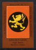 Match Box Labels - Golden Lion (No.3 from a series of 50 Pub signs) dark brown background, very fine unused condition (St George's Taverns)