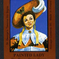 Match Box Labels - Painted Lady (No.8 from a series of 50 Pub signs) dark brown background, very fine unused condition (St George's Taverns)