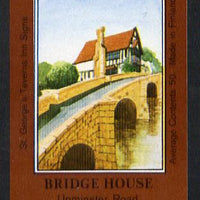 Match Box Labels - Bridge House (No.11 from a series of 50 Pub signs) dark brown background, very fine unused condition (St George's Taverns)