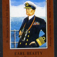 Match Box Labels - Earl Beatty (No.18 from a series of 50 Pub signs) dark brown background, very fine unused condition (St George's Taverns)