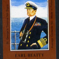 Match Box Labels - Earl Beatty (No.18 from a series of 50 Pub signs) dark brown background, very fine unused condition (St George's Taverns)