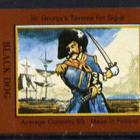 Match Box Labels - Black Dog (Pirate) (No.26 from a series of 50 Pub signs) dark brown background, very fine unused condition (St George's Taverns)