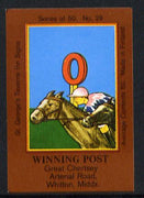 Match Box Labels - Winning Post (No.29 from a series of 50 Pub signs) dark brown background, very fine unused condition (St George's Taverns)