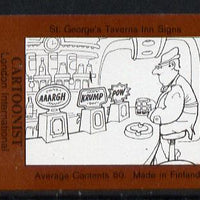 Match Box Labels - Cartoonist (No.44 from a series of 50 Pub signs) dark brown background, very fine unused condition (St George's Taverns)