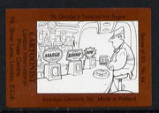 Match Box Labels - Cartoonist (No.44 from a series of 50 Pub signs) dark brown background, very fine unused condition (St George's Taverns)