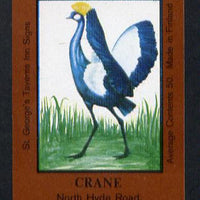 Match Box Labels - Crane (No.46 from a series of 50 Pub signs) dark brown background, very fine unused condition (St George's Taverns)