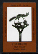 Match Box Labels - The Brush (No.48 from a series of 50 Pub signs) dark brown background, very fine unused condition (St George's Taverns)