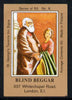 Match Box Labels - Blind Beggar (No.6 from a series of 50 Pub signs) light brown background, very fine unused condition (St George's Taverns)