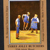 Match Box Labels - Jolly Butcher (No.7 from a series of 50 Pub signs) light brown background, very fine unused condition (St George's Taverns)