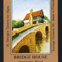 Match Box Labels - Bridge House (No.11 from a series of 50 Pub signs) light brown background, very fine unused condition (St George's Taverns)