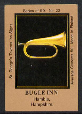 Match Box Labels - Bugle Inn (No.22 from a series of 50 Pub signs) light brown background, very fine unused condition (St George's Taverns)