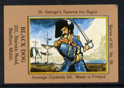 Match Box Labels - Black Dog (Pirate) (No.26 from a series of 50 Pub signs) light brown background, very fine unused condition (St George's Taverns)