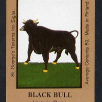Match Box Labels - Black Bull (No.32 from a series of 50 Pub signs) light brown background, very fine unused condition (St George's Taverns)