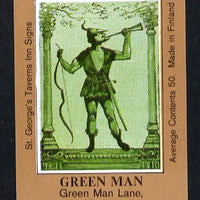 Match Box Labels - Green Man (No.33 from a series of 50 Pub signs) light brown background, very fine unused condition (St George's Taverns)