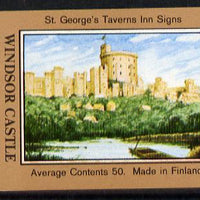 Match Box Labels - Windsor Castle (No.36 from a series of 50 Pub signs) light brown background, very fine unused condition (St George's Taverns)