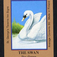 Match Box Labels - The Swan (No.42 from a series of 50 Pub signs) light brown background, very fine unused condition (St George's Taverns)