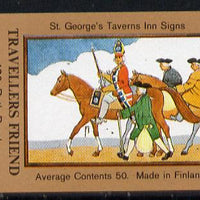 Match Box Labels - Travellers Friend (No.43 from a series of 50 Pub signs) light brown background, very fine unused condition (St George's Taverns)