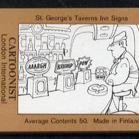 Match Box Labels - Cartoonist (No.44 from a series of 50 Pub signs) light brown background, very fine unused condition (St George's Taverns)