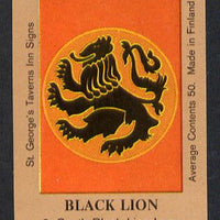 Match Box Labels - Black Lion (No.45 from a series of 50 Pub signs) light brown background, very fine unused condition (St George's Taverns)