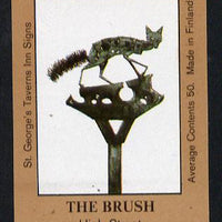 Match Box Labels - The Brush (No.48 from a series of 50 Pub signs) light brown background, very fine unused condition (St George's Taverns)
