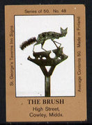 Match Box Labels - The Brush (No.48 from a series of 50 Pub signs) light brown background, very fine unused condition (St George's Taverns)