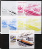 St Thomas & Prince Islands 2013 High-Speed Trains #4 souvenir sheet - the set of 5 imperf progressive colour proofs comprising the 4 basic colours plus all 4-colour composite unmounted mint