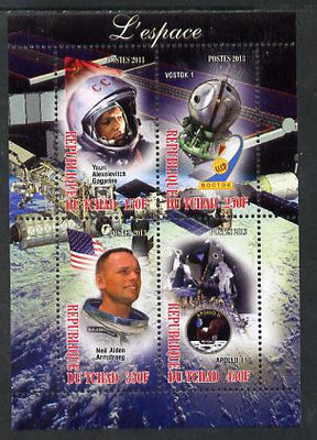 Chad 2013 Space perf sheetlet containing 4 values unmounted mint