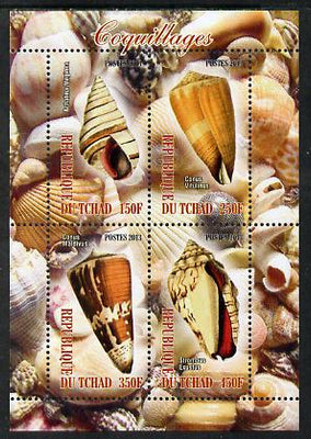 Chad 2013 Sea Shells perf sheetlet containing 4 values unmounted mint