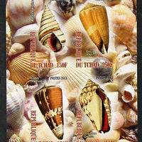 Chad 2013 Sea Shells imperf sheetlet containing 4 values unmounted mint