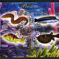 Chad 2013 Fish #1 perf sheetlet containing 4 values fine cto used