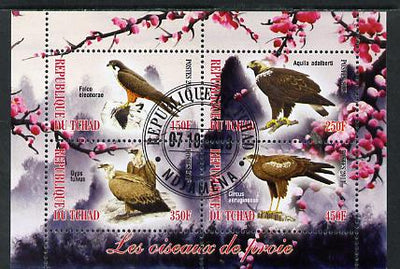 Chad 2013 Birds of Prey perf sheetlet containing 4 values fine cto used