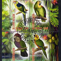 Chad 2013 Birds - Parrots perf sheetlet containing 4 values fine cto used