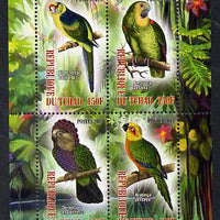 Chad 2013 Birds - Parrots perf sheetlet containing 4 values unmounted mint