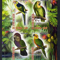 Chad 2013 Birds - Parrots imperf sheetlet containing 4 values unmounted mint