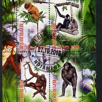 Chad 2013 Apes perf sheetlet containing 4 values fine cto used