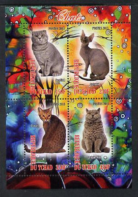 Chad 2013 Domestic Cats #2 perf sheetlet containing 4 values unmounted mint