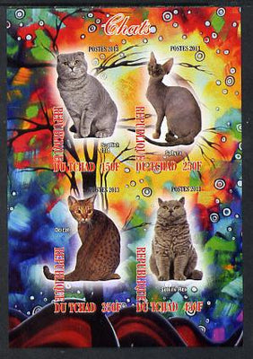 Chad 2013 Domestic Cats #2 imperf sheetlet containing 4 values unmounted mint