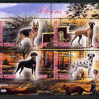 Chad 2013 Dogs #2 perf sheetlet containing 4 values unmounted mint
