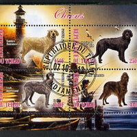 Chad 2013 Dogs #3 perf sheetlet containing 4 values fine cto used