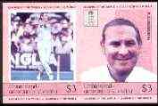 St Vincent - Union Island 1984 Cricket (Illingworth) $3 imperf proof se-tenant pair printed in blue, magenta & black only unmounted mint