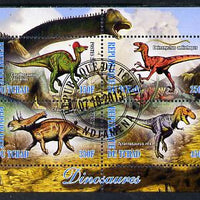 Chad 2013 Dinosaurs #2 perf sheetlet containing 4 values fine cto used