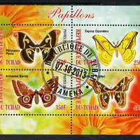 Chad 2013 Butterflies #08 perf sheetlet containing 4 values fine cto used